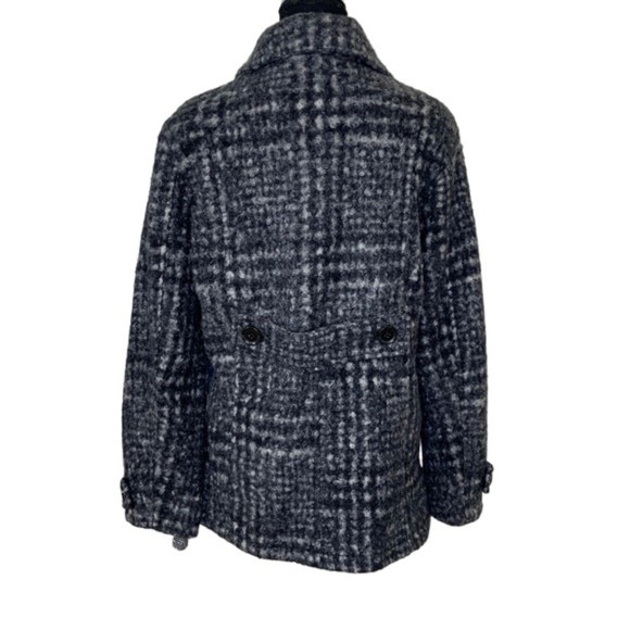 Maralyn & Me Black White Polyester DB Pea Coat F - Picture 3 of 12